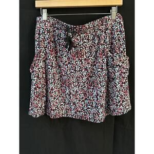 Margaret M Sporty Floral Miniskirt w/drawstring Sz L